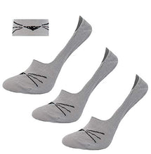 Load image into Gallery viewer, Women's Cotton No Show Soft Loafer Invisible Ultra Thin Socks 3 Pairs (5-9, grey)