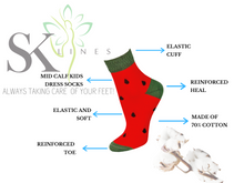 Load image into Gallery viewer, Kids Cotton Soft Breathable Mid Calf Crew Socks (Pack of 3-pairs)