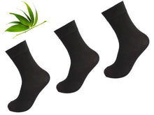 Load image into Gallery viewer, Black Bamboo Socks for Men and Women 3 Pairs – Soft, Breathable Crew Style Unisex