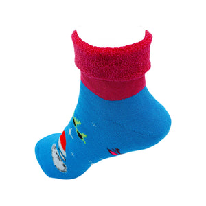 Women's Thick Terry Cotton Socks - Soft Warm Comfort Casual Crew Winter Socks (Pack of 2), Multicolor