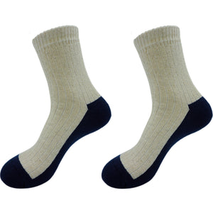 Men's Heavy Thick Terry Linen Socks - Soft Warm Comfort Winter Crew Socks (2-pairs)