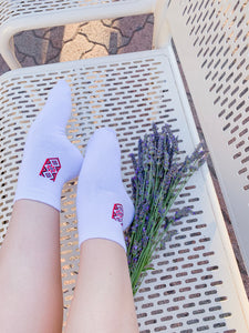 Women Embroidery Ornament Soft Breathable Socks (Pack of 2-pairs).